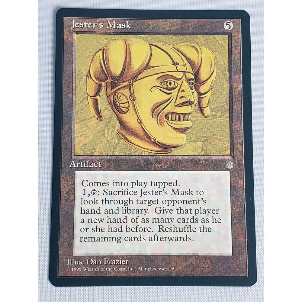 Magic‎ The Gathering Jester's Mask Ice Age Rare Artifact Dan Frazier 1995 MTG